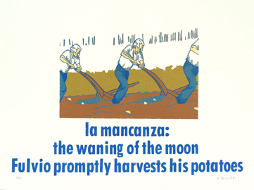 Mancanza Series #2, 18" x 24", linocut and woodtype, 2010 E Tomasetti